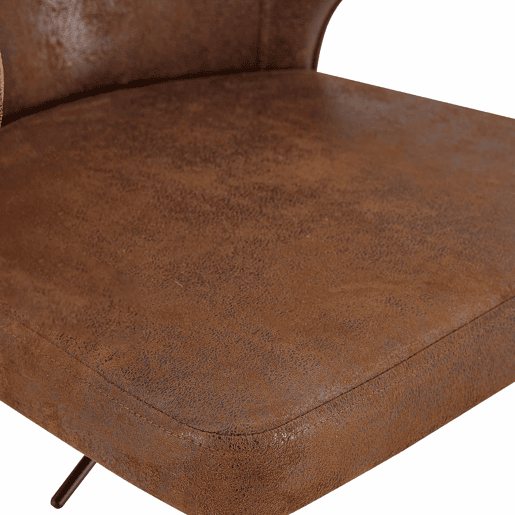 Bancos de bar 49,7 x 45 x 110 cm - Altura ajustável, giratório a 360°, com encosto e apoio para os pés - Castanho
