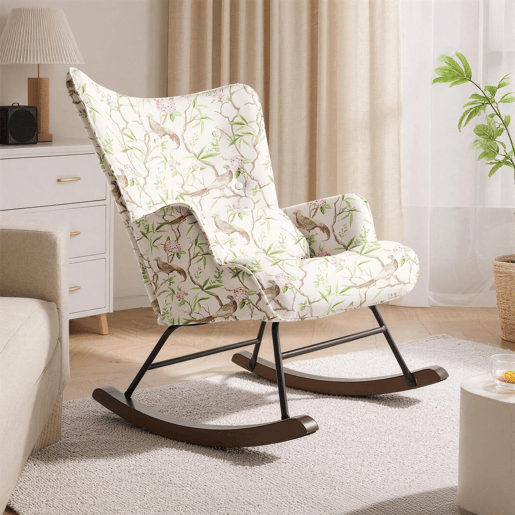 Poltrona de Balanço com Design, Assento Acolchoado, Encosto Ergonómico e Estrutura Resistente