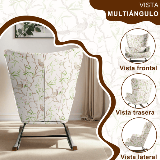 Poltrona de Balanço com Design, Assento Acolchoado, Encosto Ergonómico e Estrutura Resistente
