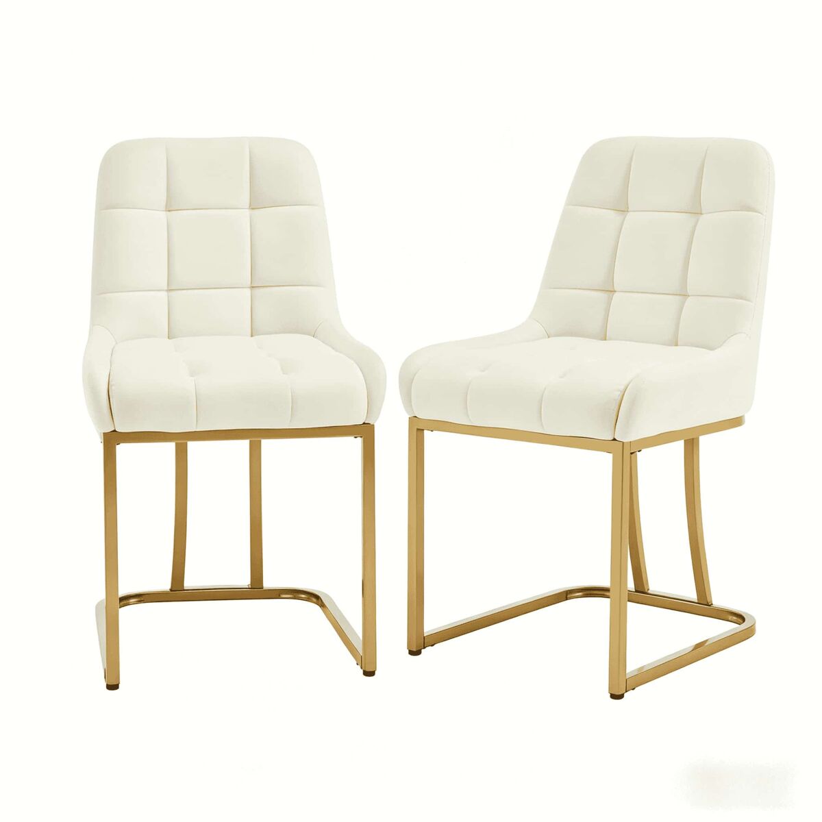 Sillas de comedor 45x39x84 cm - tapizadas, versátiles para dormitorio y salón, 2 unidades - beige