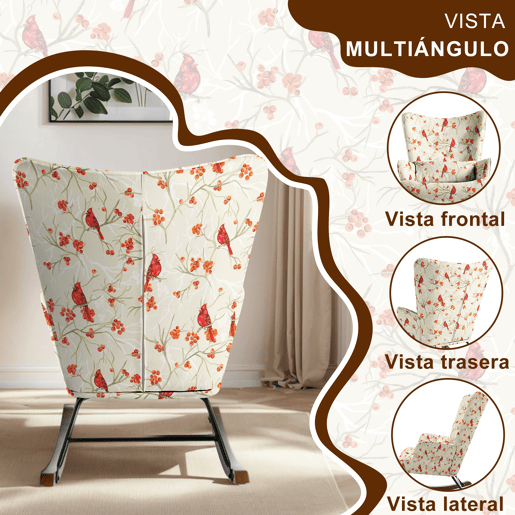 Poltrona de Balanço com Design, Assento Acolchoado, Encosto Ergonómico e Estrutura Resistente Poltrona de Balanço com Design, Assento Acolchoado, Encosto Ergonómico e Estrutura Resistente