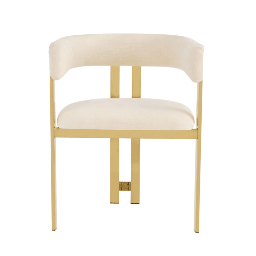 4 cadeiras de jantar - modernas e confortáveis, com pernas metálicas galvanizadas e estofo em chenille - bege e dourado 4 cadeiras de jantar - modernas e confortáveis, com pernas metálicas galvanizadas e estofo em chenille - bege e dourado
