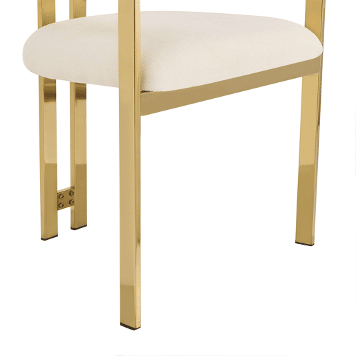 4 cadeiras de jantar - modernas e confortáveis, com pernas metálicas galvanizadas e estofo em chenille - bege e dourado 4 cadeiras de jantar - modernas e confortáveis, com pernas metálicas galvanizadas e estofo em chenille - bege e dourado