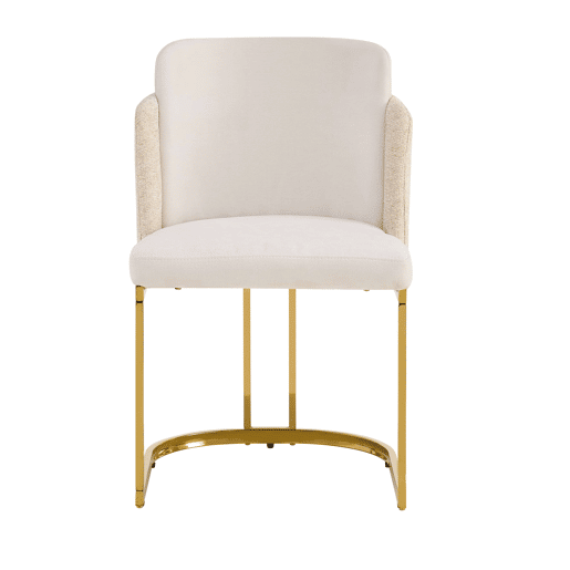 2 cadeiras de jantar - Design moderno, estofo respirável em chenille e pernas galvanizadas douradas - Bege + Dourado 2 cadeiras de jantar - Design moderno, estofo respirável em chenille e pernas galvanizadas douradas - Bege + Dourado