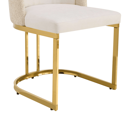 2 cadeiras de jantar - Design moderno, estofo respirável em chenille e pernas galvanizadas douradas - Bege + Dourado 2 cadeiras de jantar - Design moderno, estofo respirável em chenille e pernas galvanizadas douradas - Bege + Dourado
