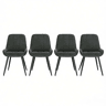 Cadeiras de jantar 43 x 52,5 x 81,5 cm - Assento alto almofadado, modernas - Cinza escuro