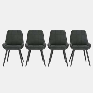 Cadeiras de jantar 43 x 52,5 x 81,5 cm - Assento alto almofadado, modernas - Cinza escuro