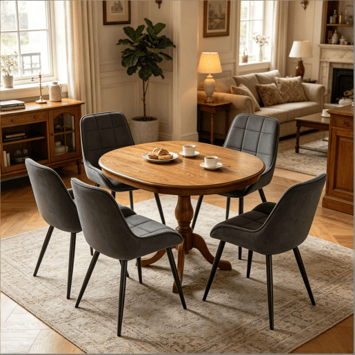 Cadeiras de jantar 43 x 52,5 x 81,5 cm - Assento alto almofadado, modernas - Cinza escuro Cadeiras de jantar 43 x 52,5 x 81,5 cm - Assento alto almofadado, modernas - Cinza escuro
