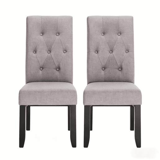 Cadeiras de jantar 42x47x107 cm u2013 encosto alto estofado, cadeiras multifuncionais para cozinha e sala de estar u2013 cinzento claro Cadeiras de jantar 42x47x107 cm u2013 encosto alto estofado, cadeiras multifuncionais para cozinha e sala de estar u2013 cinzento claro