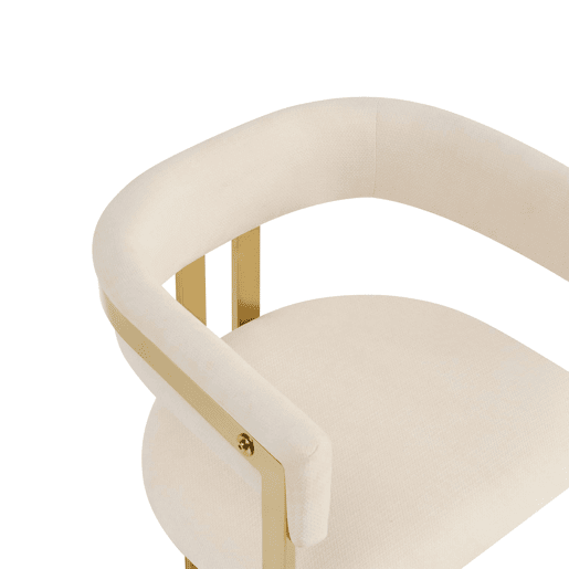 2 cadeiras de jantar u2014 modernas, estofadas em chenille, com pernas douradas galvanizadas, confortáveis e respiráveis u2014 bege e dourado 2 cadeiras de jantar u2014 modernas, estofadas em chenille, com pernas douradas galvanizadas, confortáveis e respiráveis u2014 bege e dourado