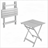Mesa de campismo dobrável 50,5 x 46,5 x 60 cm - portátil com pés antiderrapantes - prateada