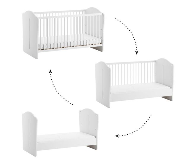 Cuna evolutiva 70x140 vox megeve blanco