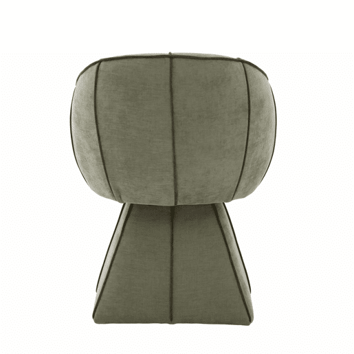 Cadeirão giratório individual em chenille - ergonómico, encosto alto, ideal para quarto e sala - verde-azeitona