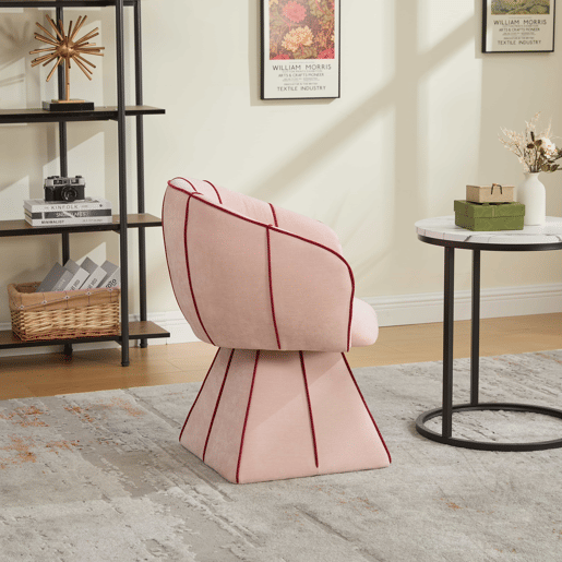 Cadeira giratória em chenille - ergonómica, encosto alto, para adultos e adolescentes, ideal para quarto e sala - rosa Cadeira giratória em chenille - ergonómica, encosto alto, para adultos e adolescentes, ideal para quarto e sala - rosa