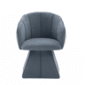 Cadeirão giratório individual em chenille - design ergonómico com encosto alto, para adultos e adolescentes, ideal para quarto e sala - azul