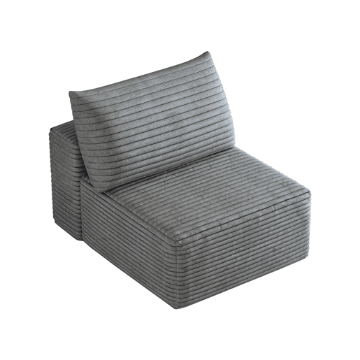 Sofá relax 70 x 95 x 83 cm - 1 lugar, estofado em veludo - Cinzento Sofá relax 70 x 95 x 83 cm - 1 lugar, estofado em veludo - Cinzento