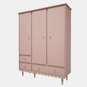 Roupeiro 3 portas 3 gavetas Wood Luck Babushka Rosa