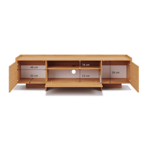 Móvel de TV 3 portas 200 cm Japandi Madeira