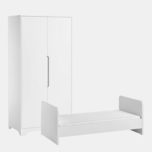 Berço evolutivo 70x140 e roupeiro de 2 portas Vox Ova Branco