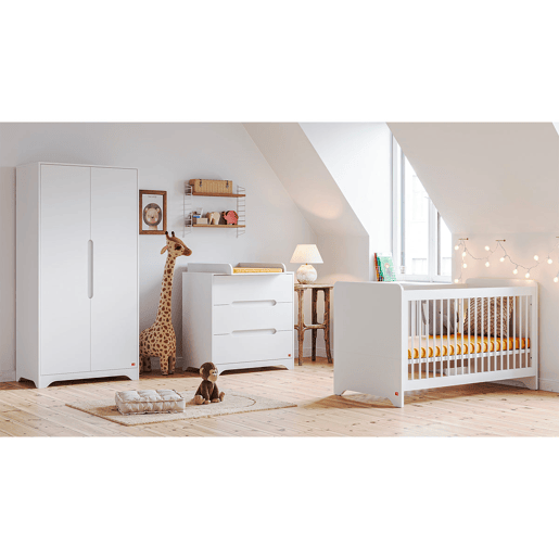 Berço evolutivo 70x140 e roupeiro de 2 portas Vox Ova Branco