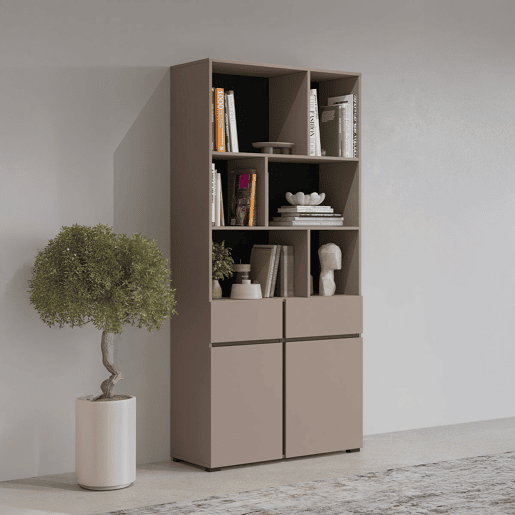 Estante com 2 portas e 1 gaveta Lilia Taupe