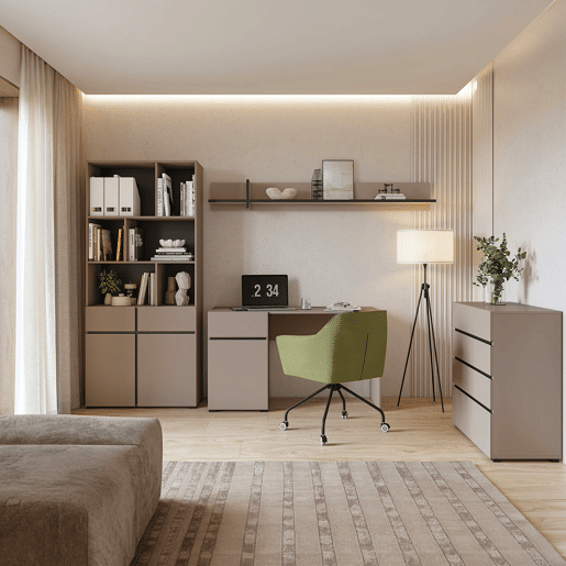 Estante com 2 portas e 1 gaveta Lilia Taupe