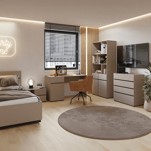 Estante com 2 portas e 1 gaveta Lilia Taupe