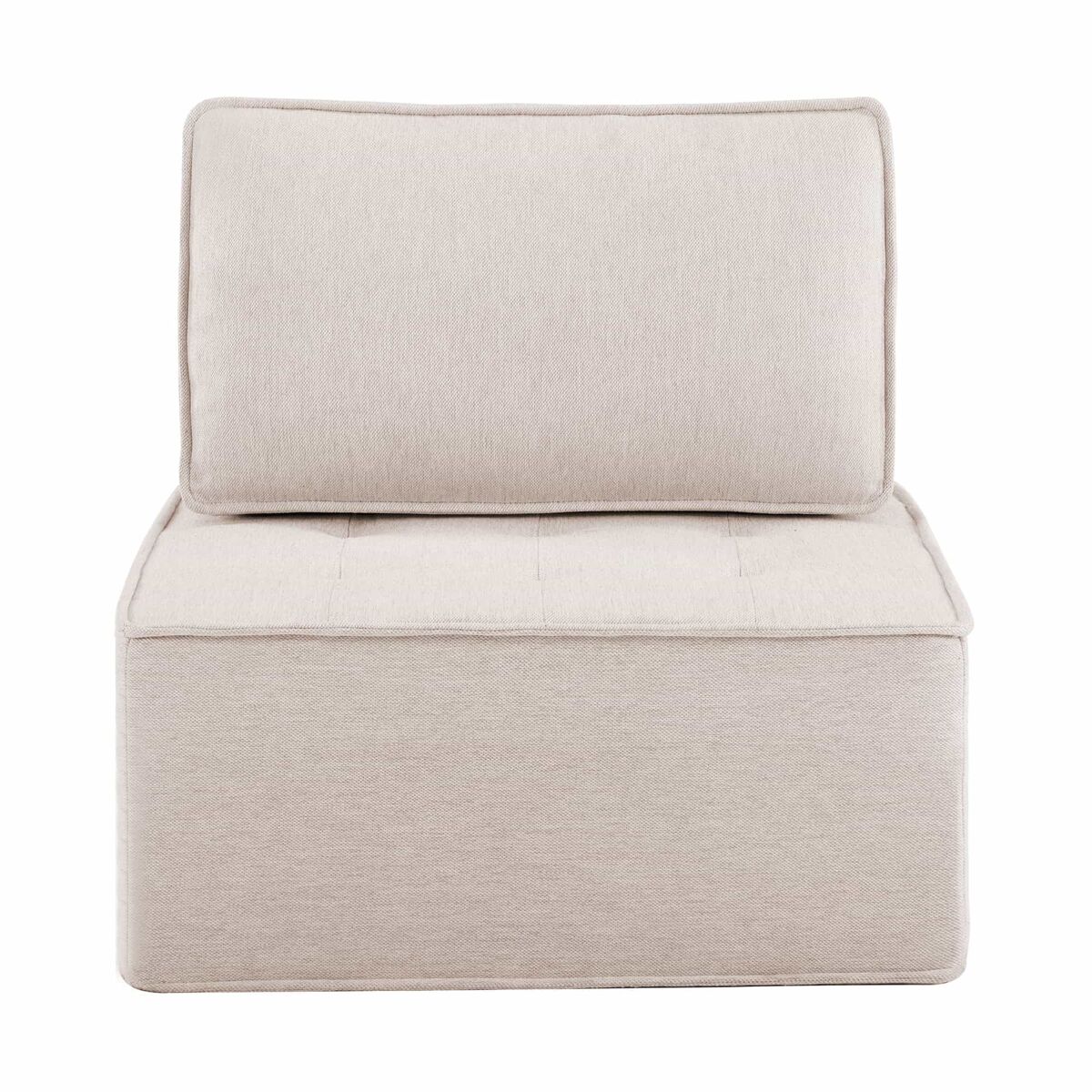 Sofá relax individual 1 plaza - sillón tapizado para dormitorio, salón o habitación infantil - beige