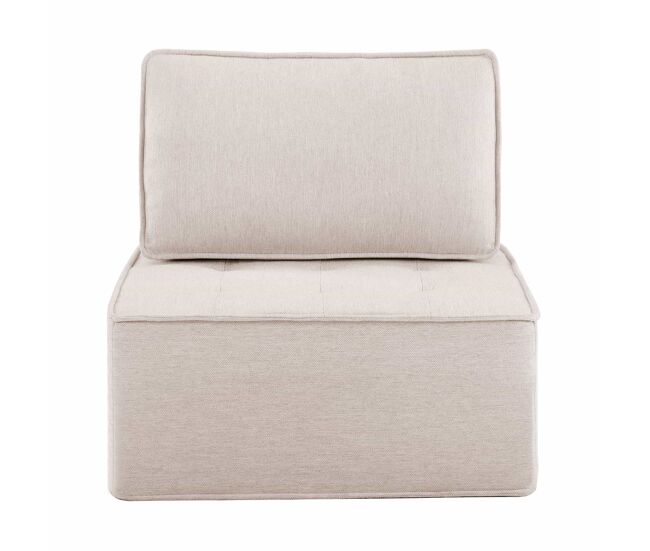 Sofá relax individual 1 plaza - sillón tapizado para dormitorio, salón o habitación infantil - beige
