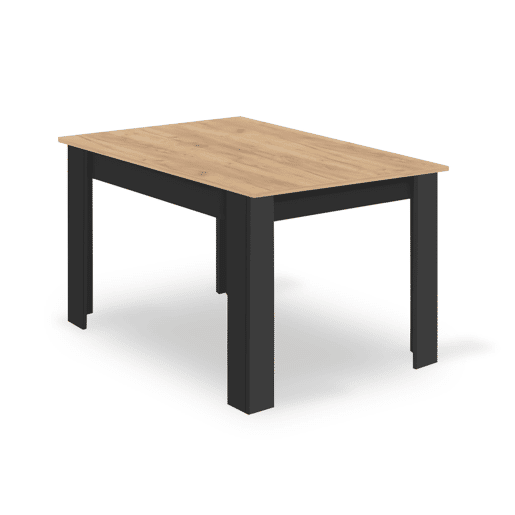Mesa de jantar 80 × 120 cm, com painel para móveis com revestimento de PVC, acabamento carvalho artesanalpreto. Mesa de jantar 80 × 120 cm, com painel para móveis com revestimento de PVC, acabamento carvalho artesanalpreto.