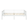 Cama embutida 90x200 cm - madeira de pinho com grades em 3 lados e 14 ripas de suporte - branco