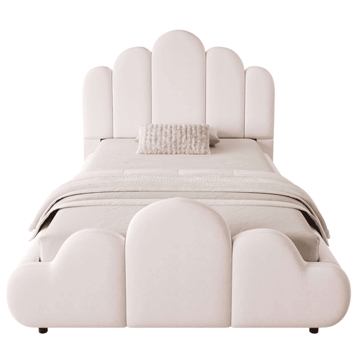 Cama individual 90x200 cm - estofada, com cabeceira acolchoada e cantos arredondados - rosa Cama individual 90x200 cm - estofada, com cabeceira acolchoada e cantos arredondados - rosa