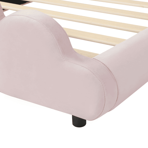 Cama individual 90x200 cm - estofada, com cabeceira acolchoada e cantos arredondados - rosa Cama individual 90x200 cm - estofada, com cabeceira acolchoada e cantos arredondados - rosa