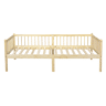 Cama-cesto 90x200 cm - Sofá-cama em madeira de pinho com grades em 3 lados e 14 ripas - Natural