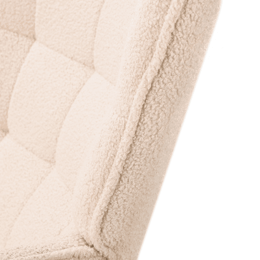 Poltrona de baloiço em tecido teddy branco-creme, design moderno e acolhedor para sala de estar ou quarto Poltrona de baloiço em tecido teddy branco-creme, design moderno e acolhedor para sala de estar ou quarto