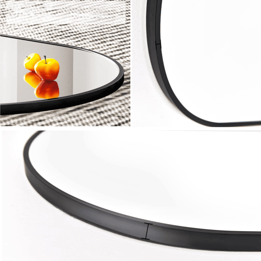 O espelho oval com moldura em alumínio é adequado para qualquer divisão, incluindo a casa de banho. Os laços de montagem permitem que o espelho seja pendurado horizontal e verticalmente.