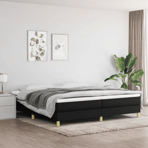Estrutura de Cama de casal moderno com molas 200x200 cm tecido preto