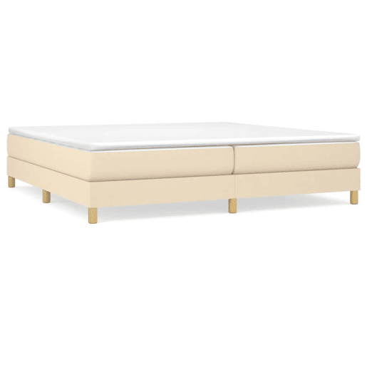 Estrutura de Cama de casal moderno com molas 200x200 cm tecido cor creme Estrutura de Cama de casal moderno com molas 200x200 cm tecido cor creme
