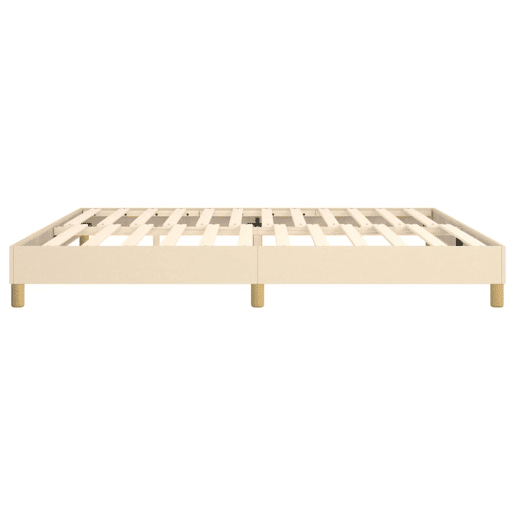 Estrutura de Cama de casal moderno com molas 200x200 cm tecido cor creme Estrutura de Cama de casal moderno com molas 200x200 cm tecido cor creme