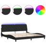 Estrutura de Cama de casal moderno com LED sem colchão 200x200 cm veludo preto
