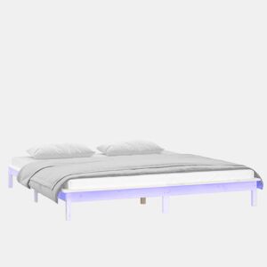 Estrutura de Cama de casal simple c LED pequena casal 120x190 cm pinho branco