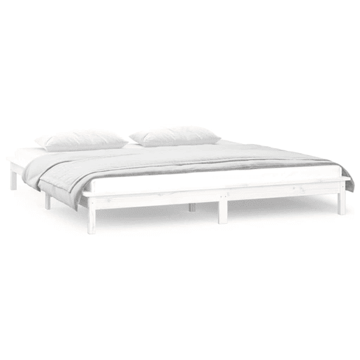 Estrutura de Cama de casal simple c LED pequena casal 120x190 cm pinho branco