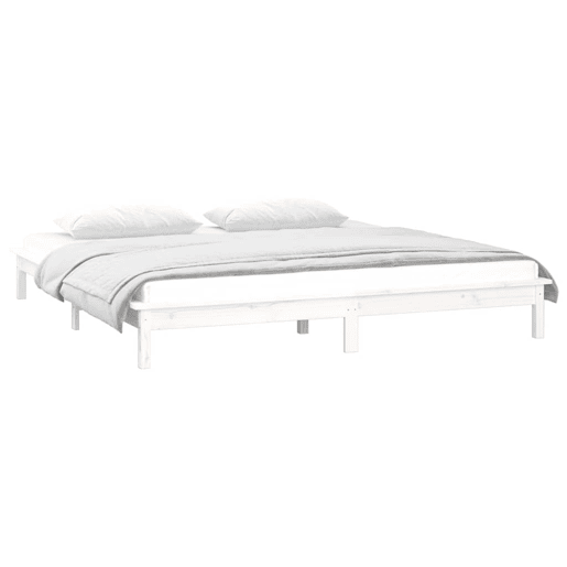 Estrutura de Cama de casal simple c LED pequena casal 120x190 cm pinho branco