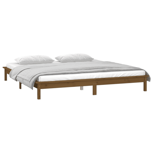 Estrutura de Cama de casal simple casal pequena +LEDs 120x190 cm madeira castanho Estrutura de Cama de casal simple casal pequena +LEDs 120x190 cm madeira castanho