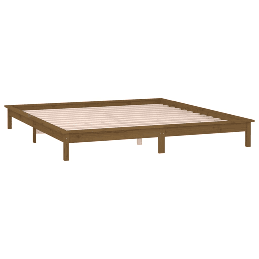 Estrutura de Cama de casal simple casal pequena +LEDs 120x190 cm madeira castanho Estrutura de Cama de casal simple casal pequena +LEDs 120x190 cm madeira castanho