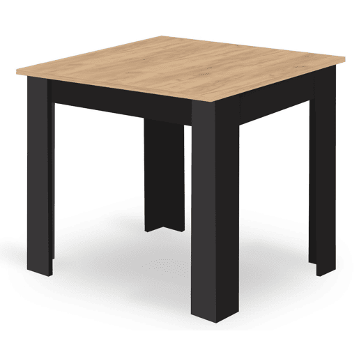 Mesa de jantar 80 × 80 cm, com painel para móveis com revestimento de PVC, acabamento carvalho artesanalpreto. Mesa de jantar 80 × 80 cm, com painel para móveis com revestimento de PVC, acabamento carvalho artesanalpreto.