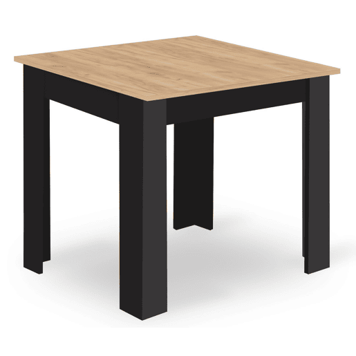 Mesa de jantar 80 × 80 cm, com painel para móveis com revestimento de PVC, acabamento carvalho artesanalpreto. Mesa de jantar 80 × 80 cm, com painel para móveis com revestimento de PVC, acabamento carvalho artesanalpreto.