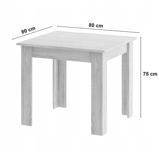 Mesa de jantar 80 × 80 cm, com painel para móveis com revestimento de PVC, acabamento carvalho artesanalpreto. Mesa de jantar 80 × 80 cm, com painel para móveis com revestimento de PVC, acabamento carvalho artesanalpreto.