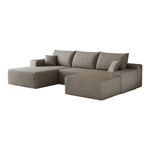 Sofá modular de canto de 270 cm, 3 lugares u2013 chaise longue em L, assento profundo u2013 camel Sofá modular de canto de 270 cm, 3 lugares u2013 chaise longue em L, assento profundo u2013 camel