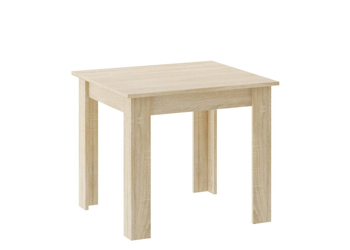 mesa de comedor 80  80 cm con tablero para muebles con recubrimiento de pvc acabado roble sonoma
